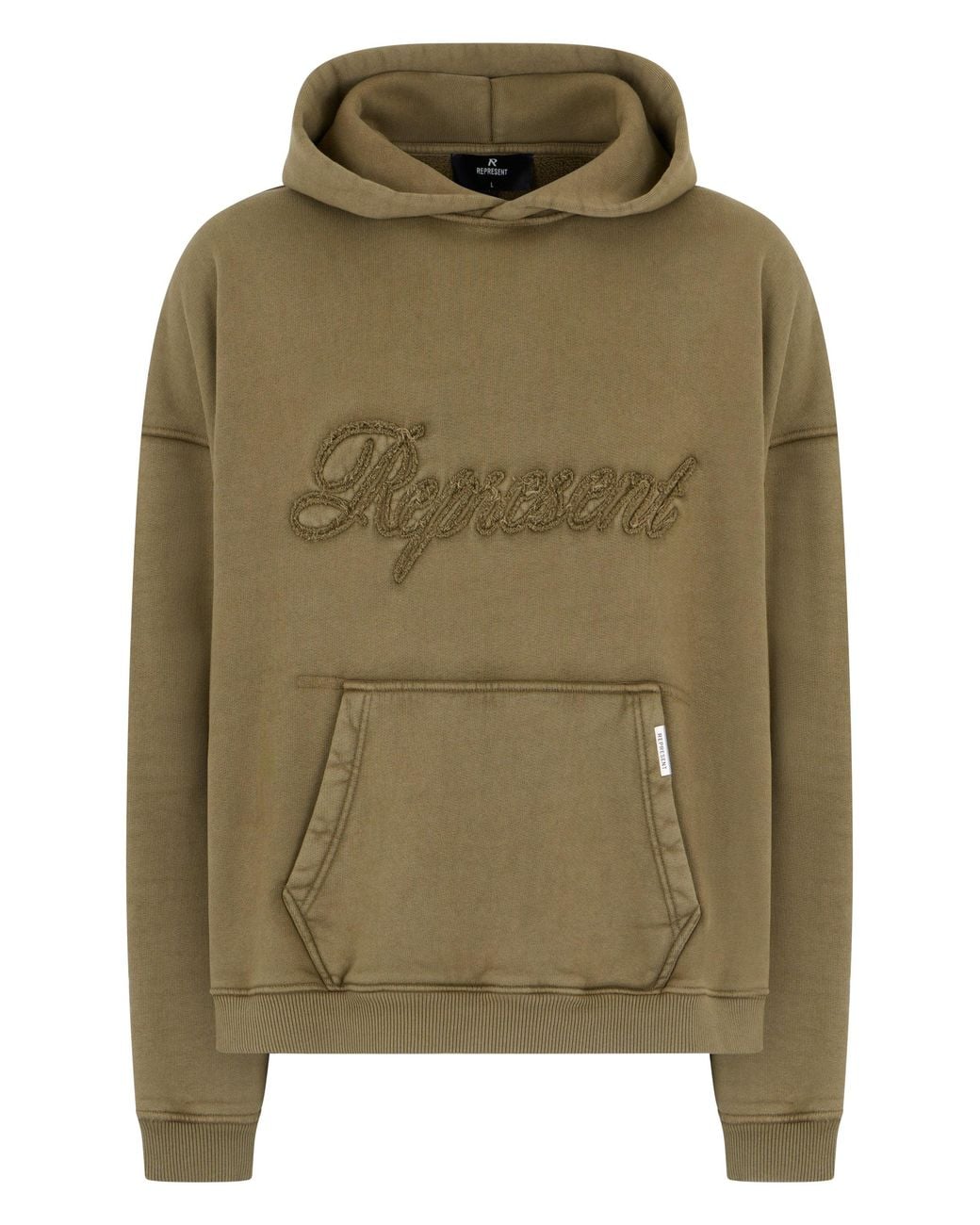 Represent Green Hooded Sweatshirt Cotton Jumpers for men