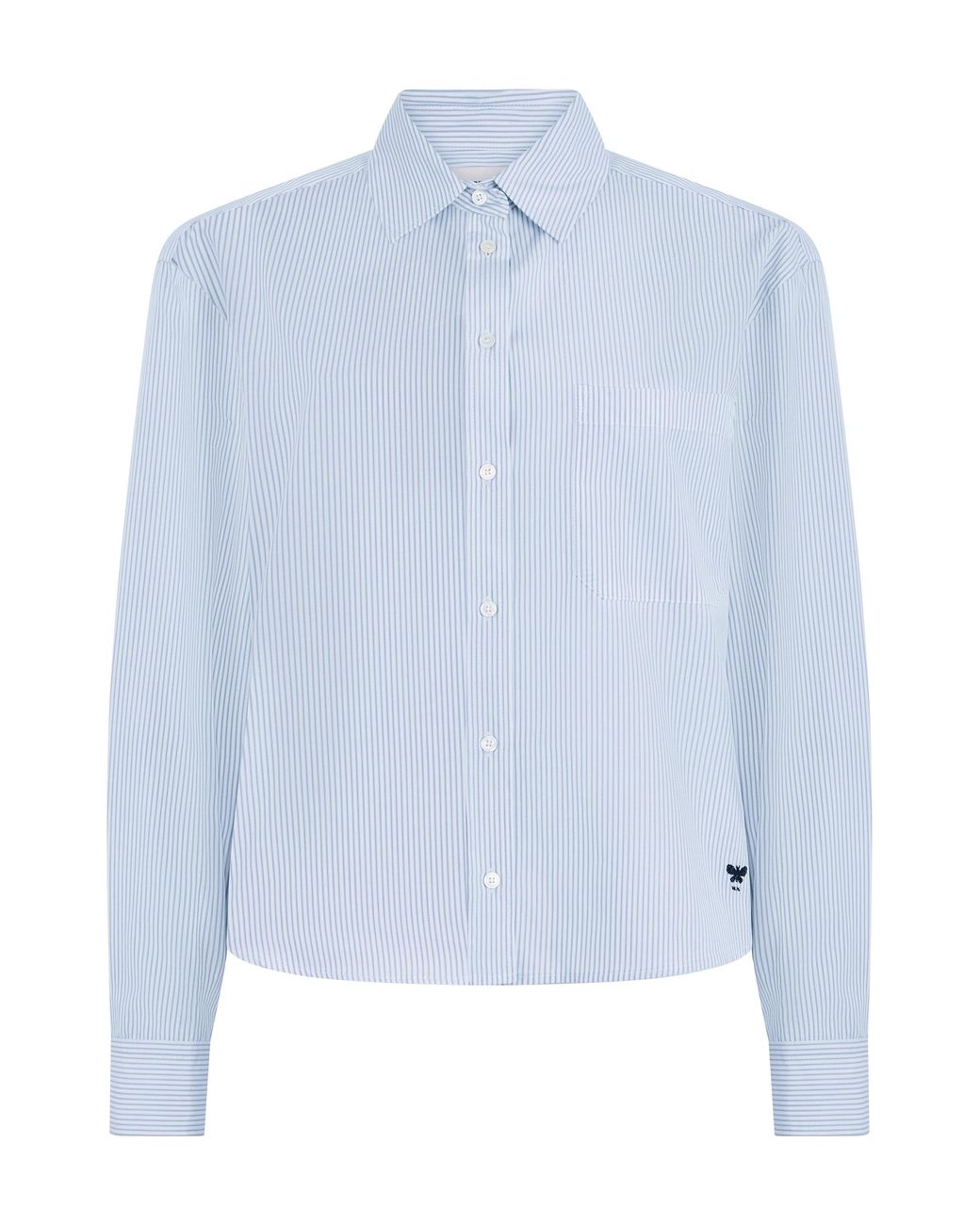 Weekend by Maxmara Blue Long-Sleeve Cotton Poplin Shirt