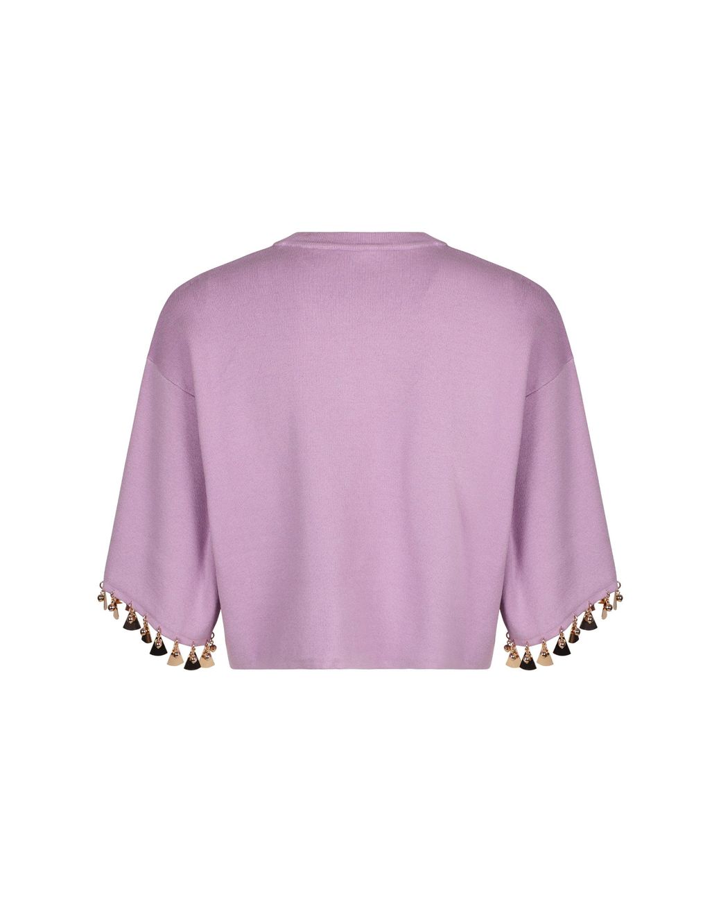 Rabanne Purple Cotton Blend Crew-Neck Sweater