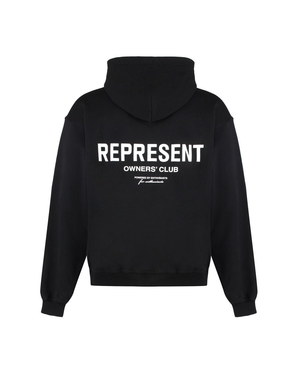 Represent Black Full-Zip Cotton Hoodie for men