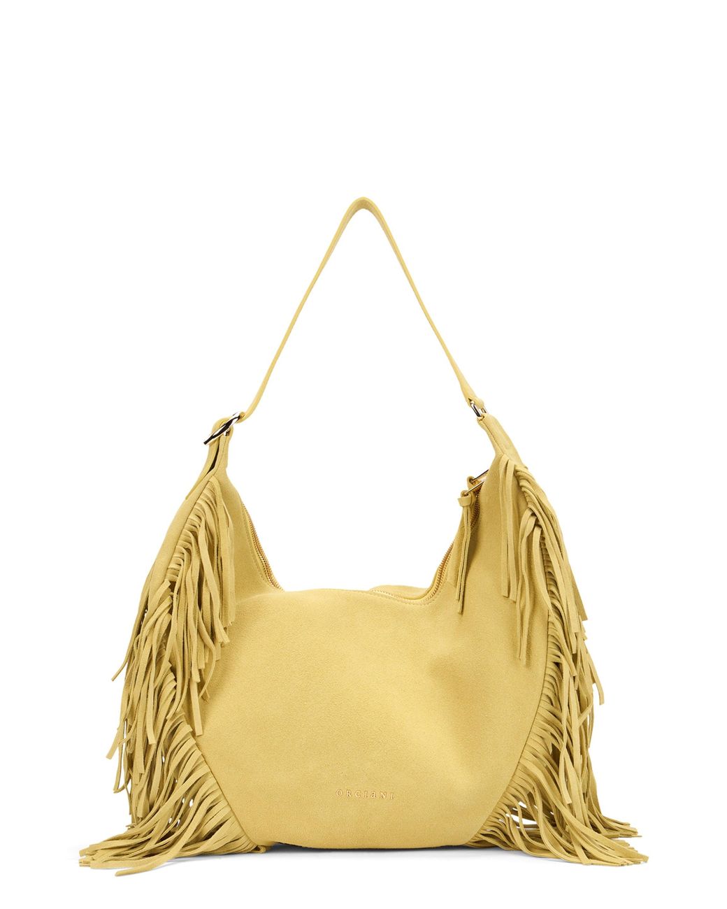 Orciani Metallic Isla Suede Bag With Fringes