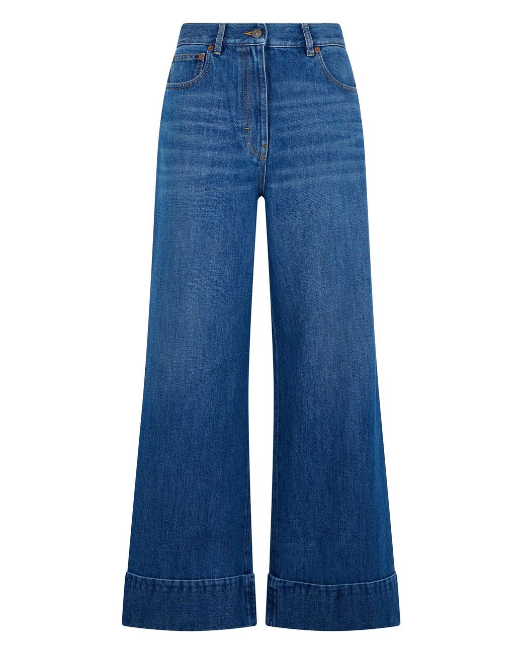 Valentino Garavani Blue Cotton Flared Jeans