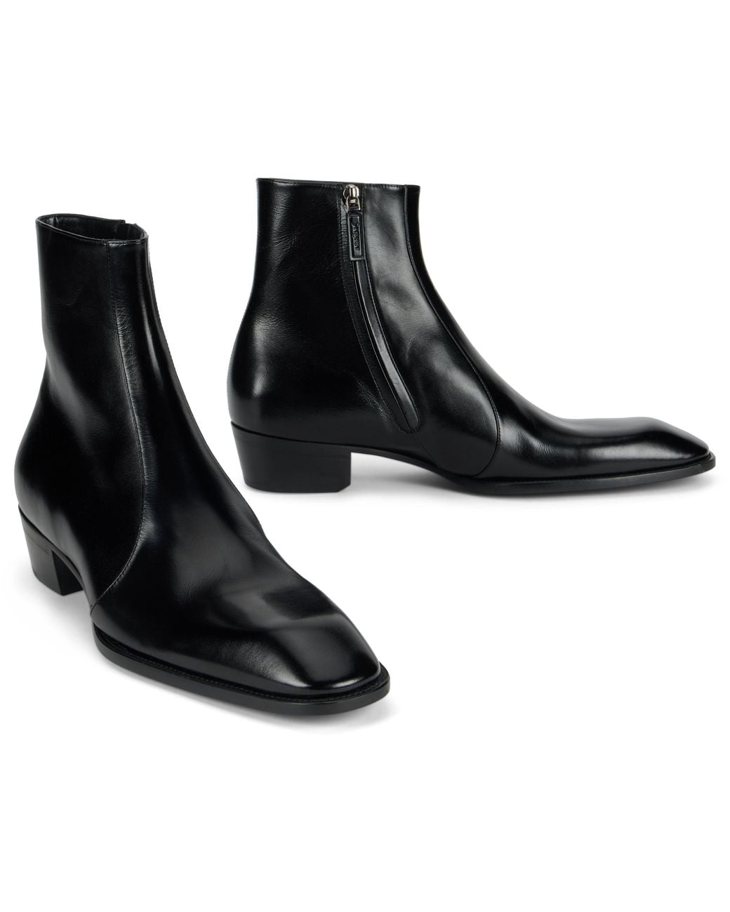 Saint Laurent Black Leather Boots for men