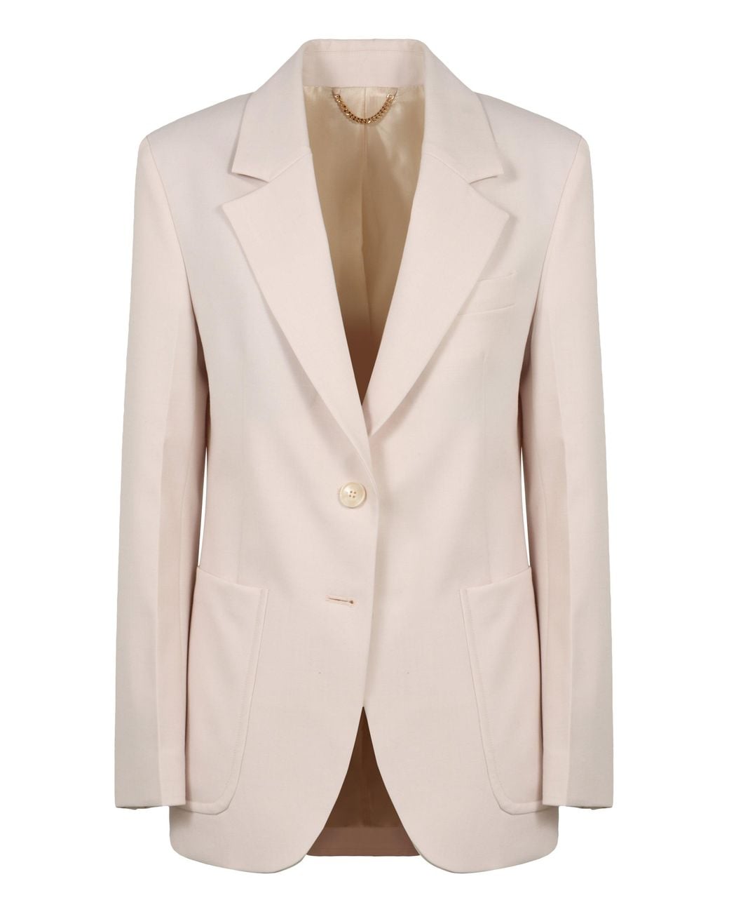 Victoria Beckham Natural Katherine Single-Breasted Jacket With Two Buttons