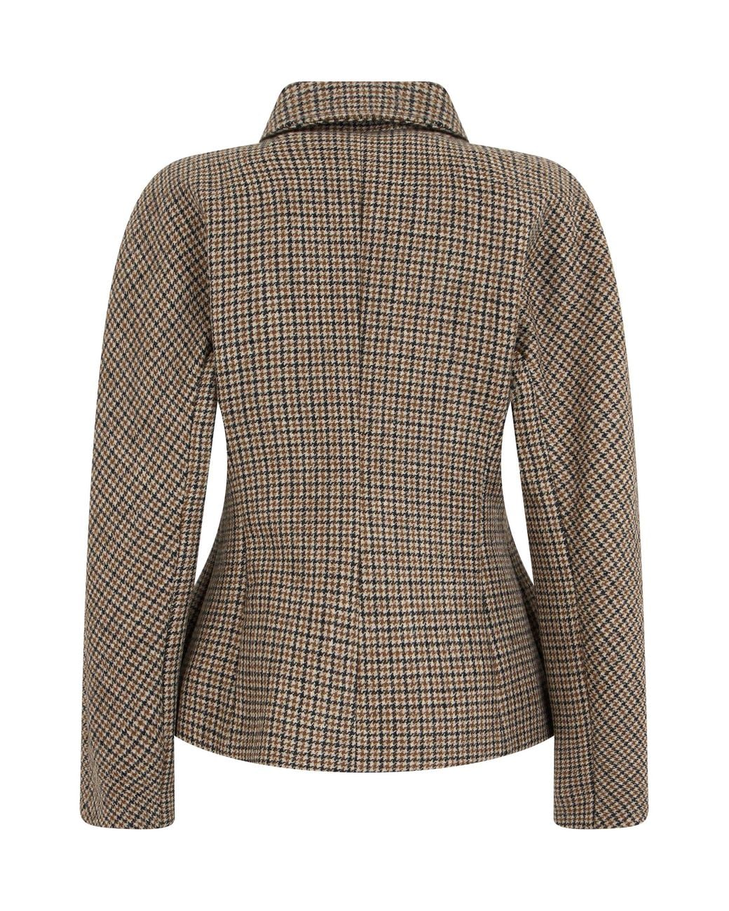 P.A.R.O.S.H. Brown Wool Jacket With Houndstooth Pattern