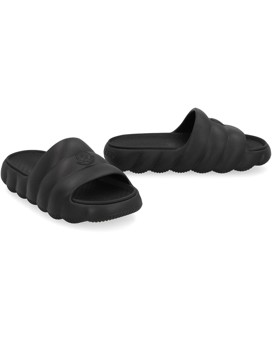 Moncler Black Lilo Rubber Slides