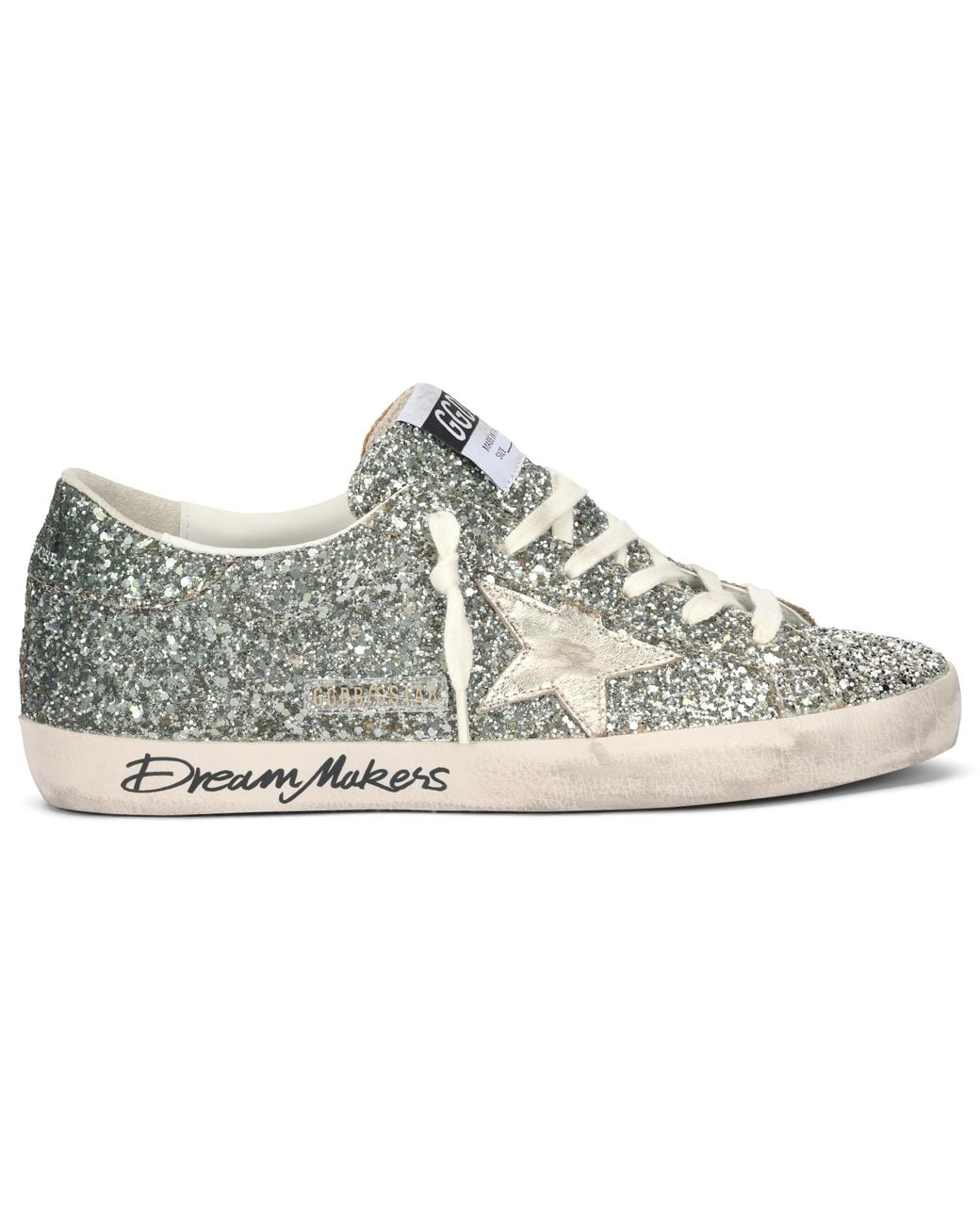 Golden Goose Deluxe Brand White Sneakers Super Star With Glitter