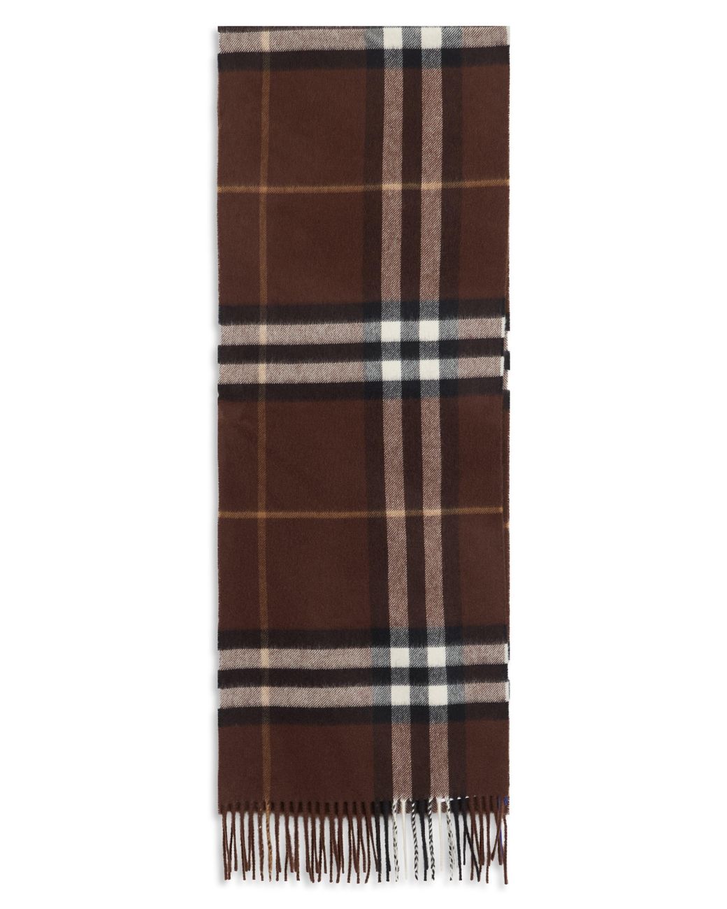 Burberry Brown Plaid Scarf With Fringes for men