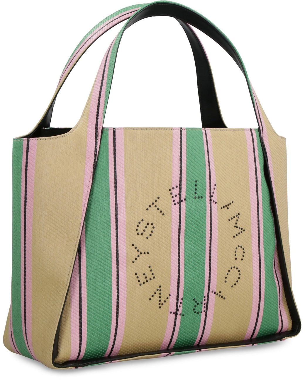 Stella McCartney Multicolor Stella Logo Raffia Tote Bag
