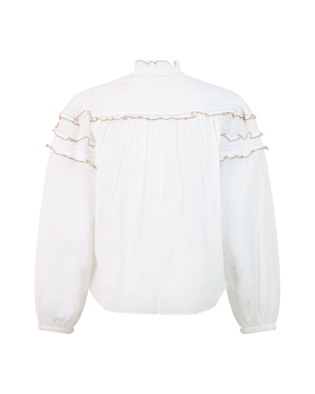 Isabel Marant White Blouse With Frills Cotton Shirt