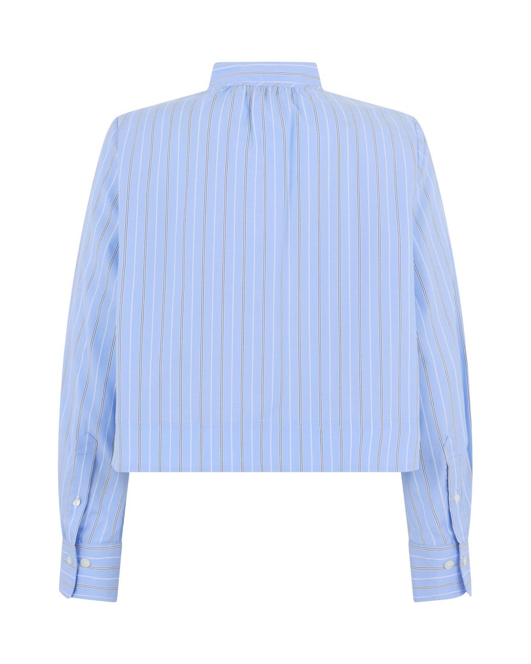 Veronica Beard Blue Cropped Striped Blouse Viscose Blouses