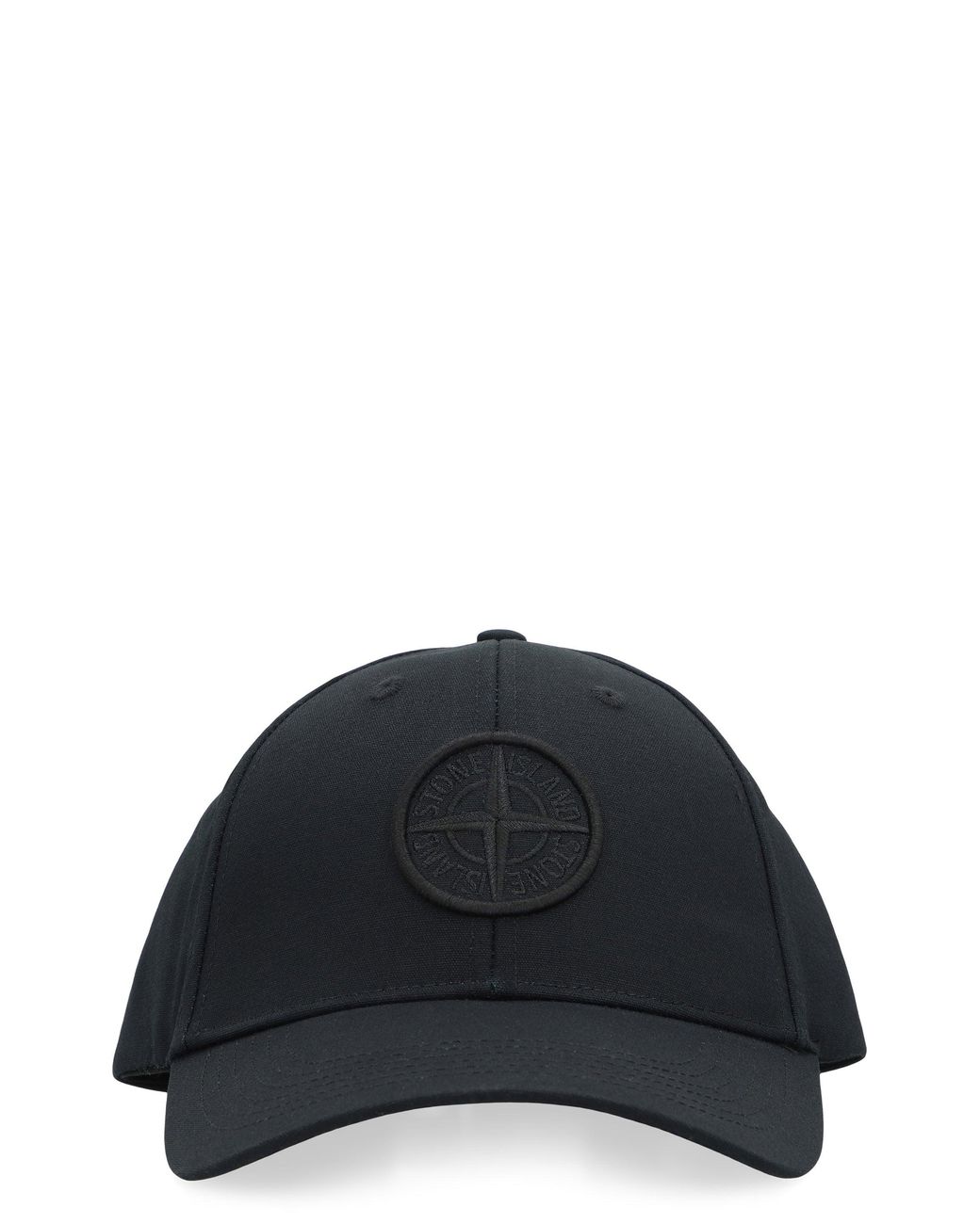 Stone Island Black Logo Baseball Cap for men