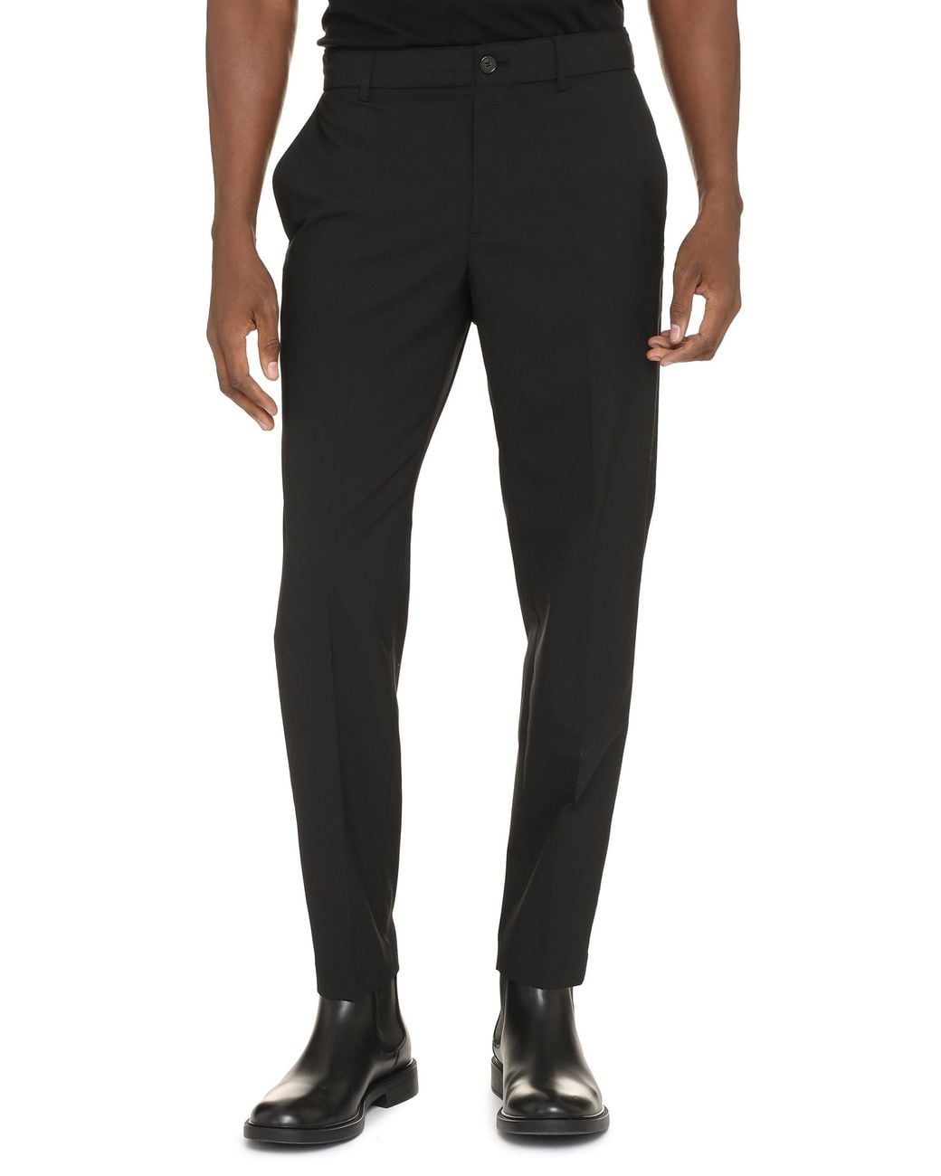Department 5 Blue Wool Blend Trousers for men