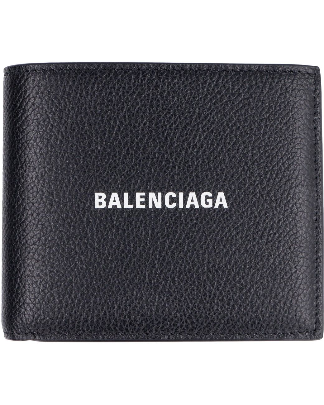 Balenciaga Black Logo Leather Wallet for men