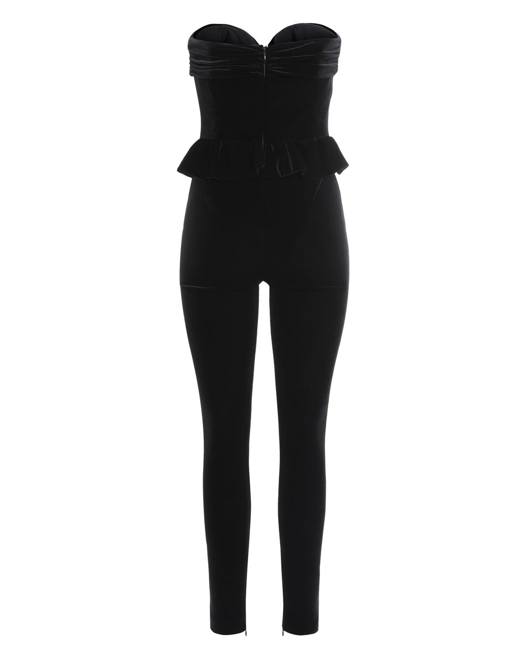 Alessandra Rich Black Jumpsuits In Velvet