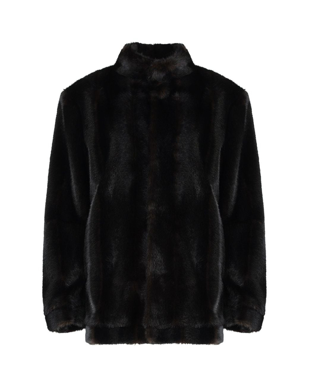 MM6 by Maison Margiela Black Faux Fur Jacket