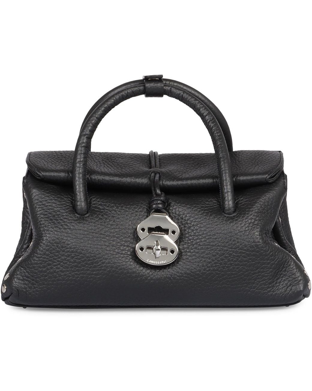 Zanellato Black Dotta Leather Handbag