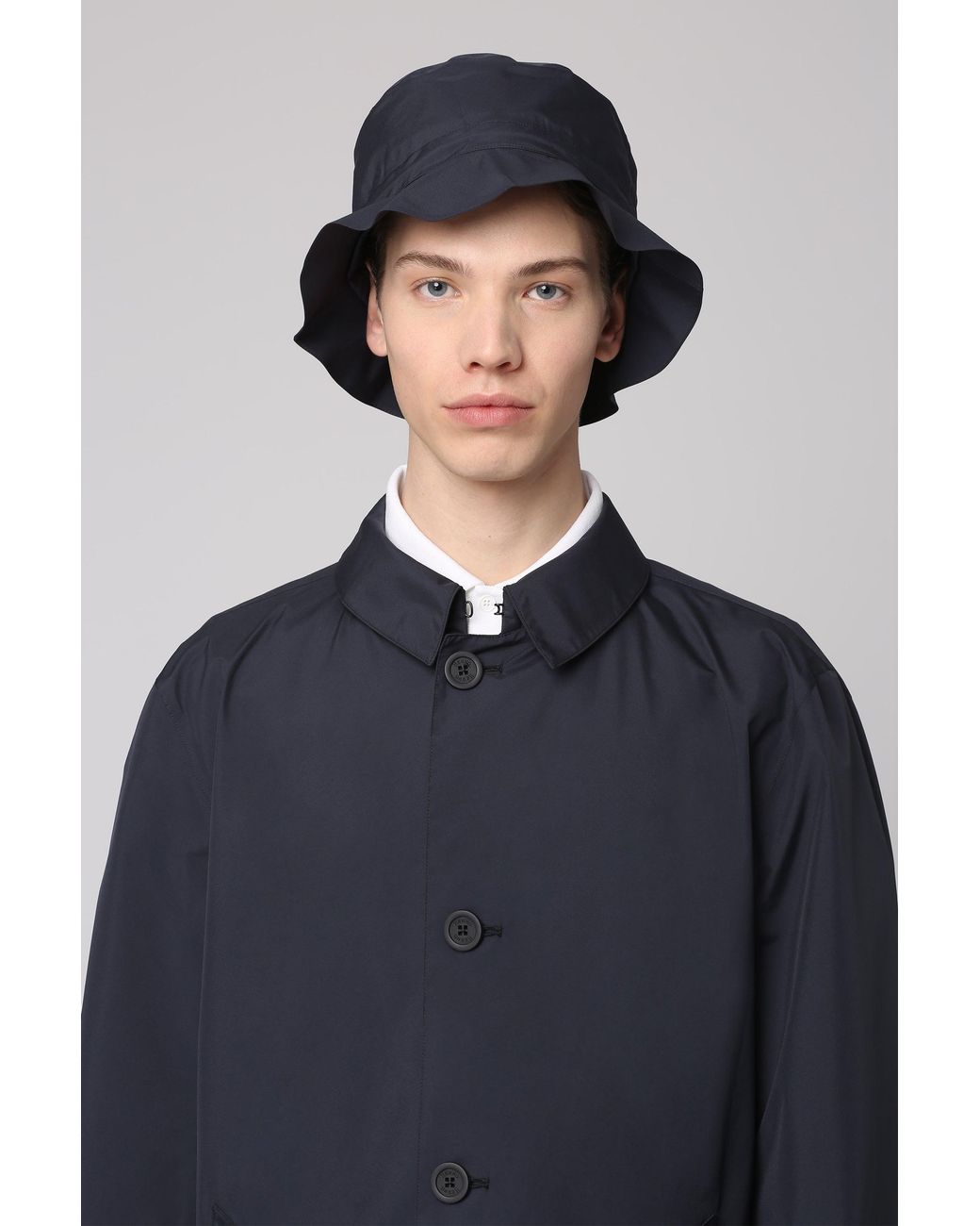 Herno Blue Techno Fabric Raincoat For for men