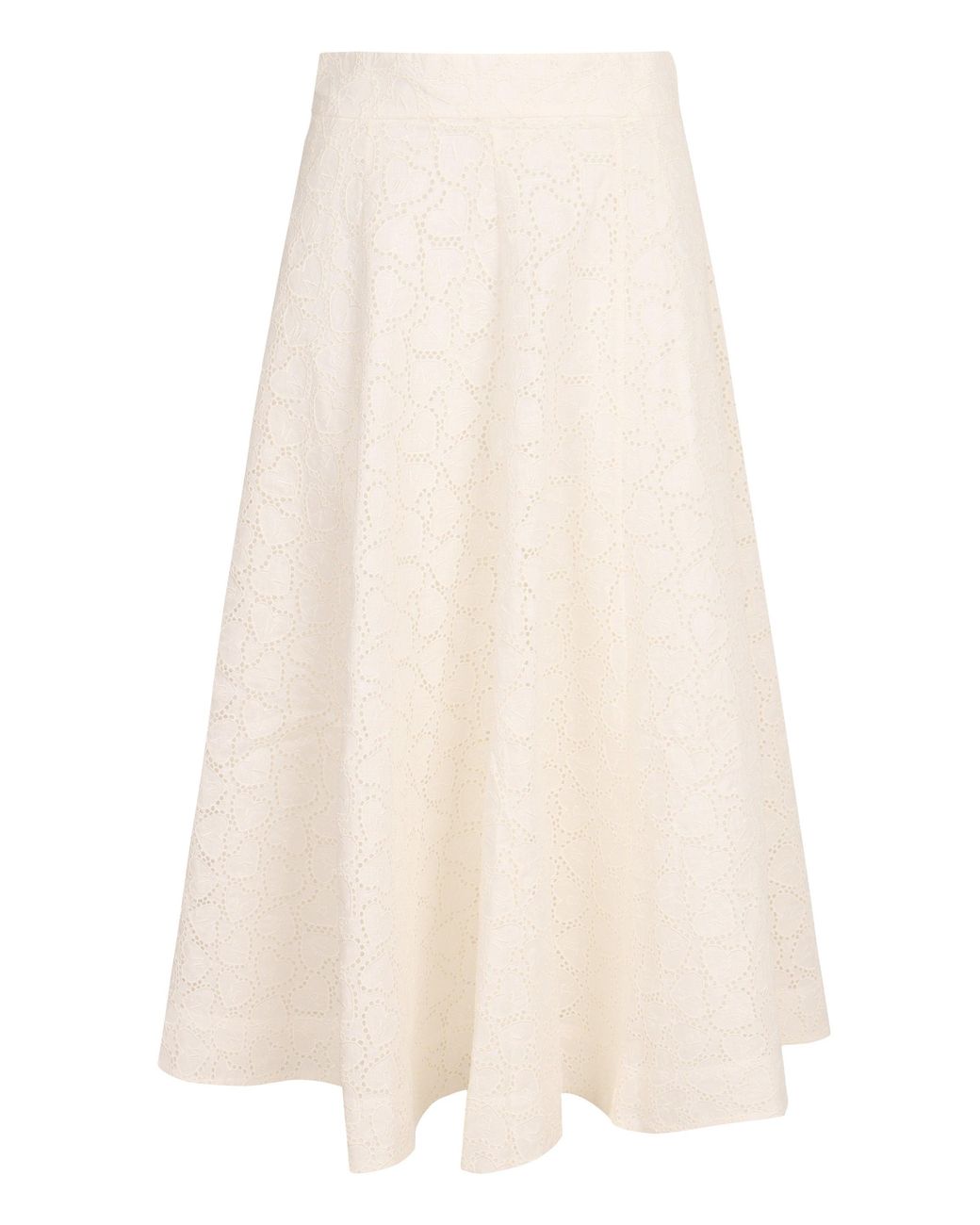 Zimmermann White Crush Midi Skirt