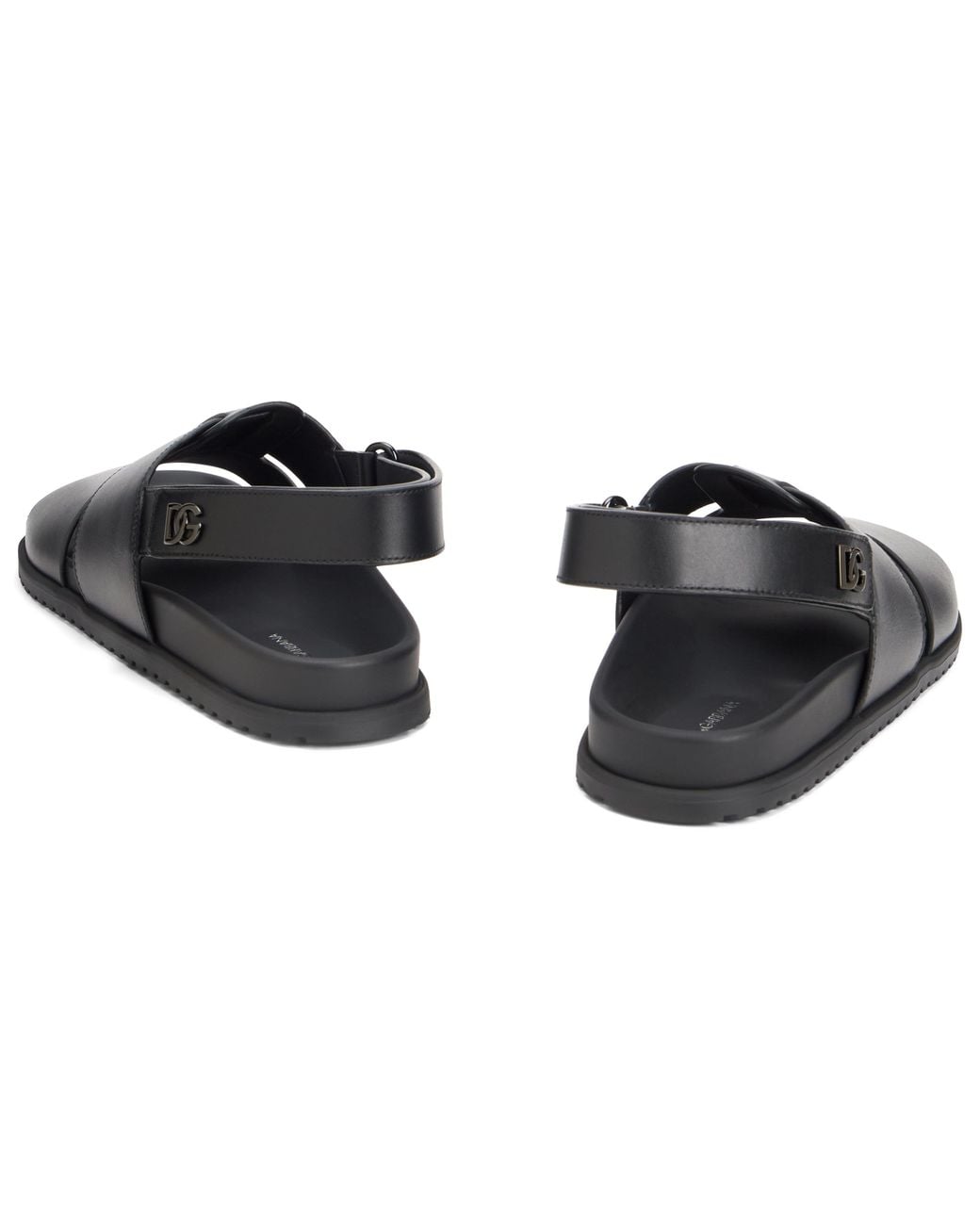 Dolce & Gabbana Black Dolce & Gabbana Smooth Leather Sandals for men