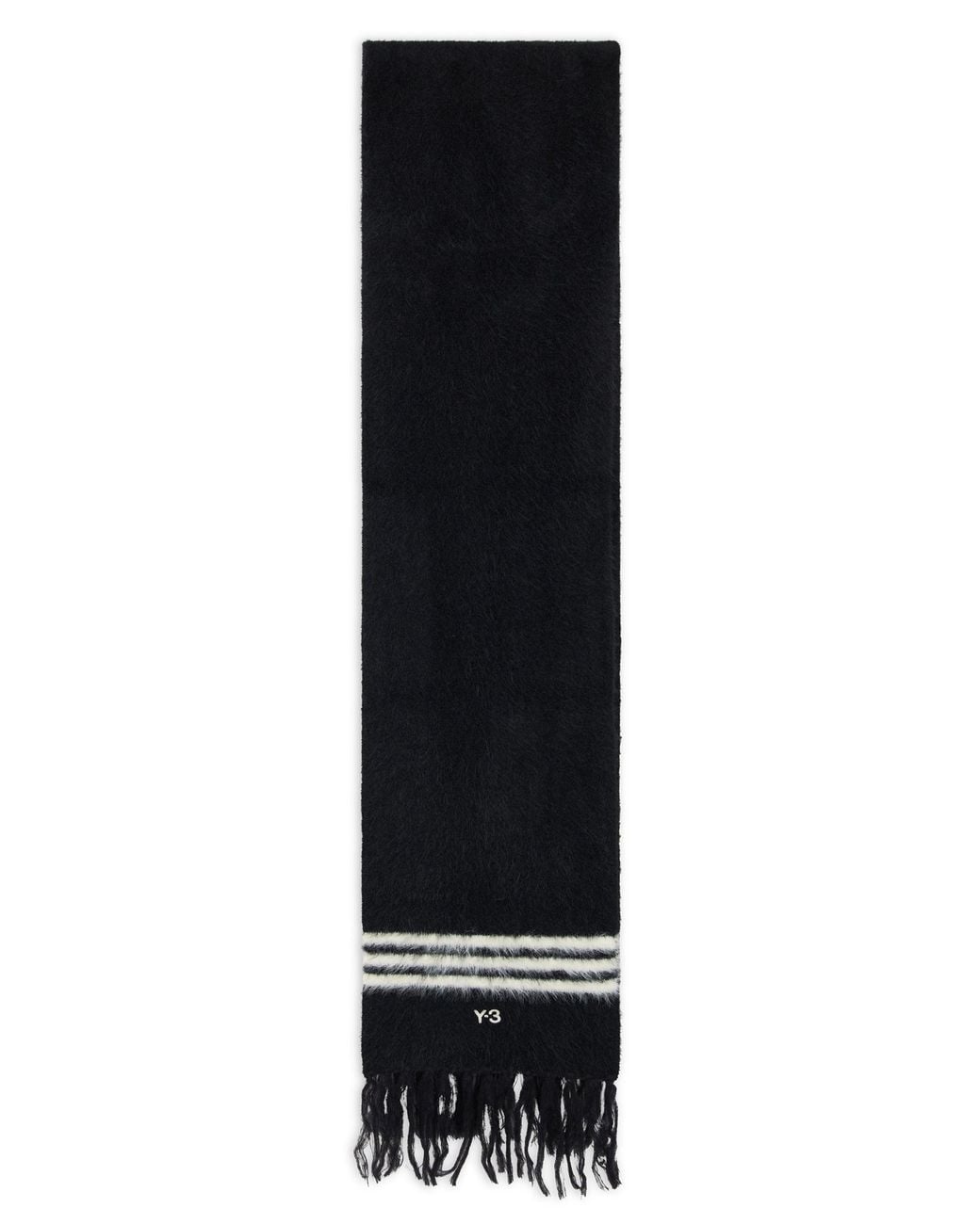 Y-3 Black Scarf With Fringes