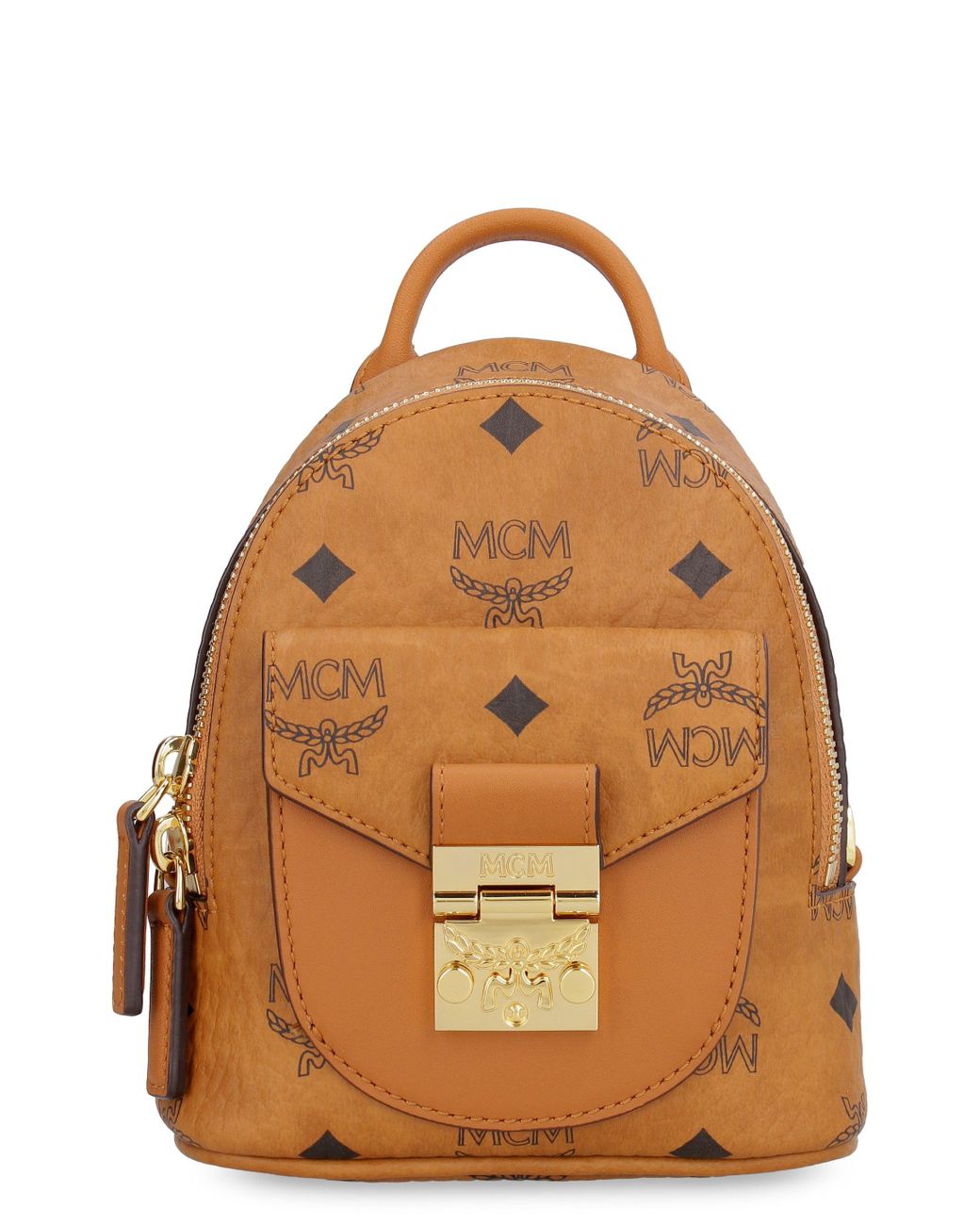 MCM Leather Patricia Visetos Mini Crossbody Bag in Brown Lyst