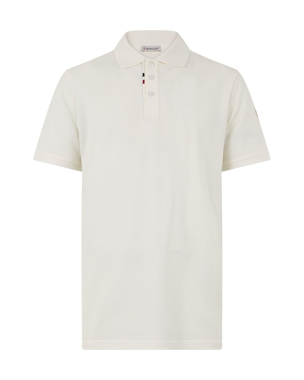Moncler White Short Sleeve Polo for men