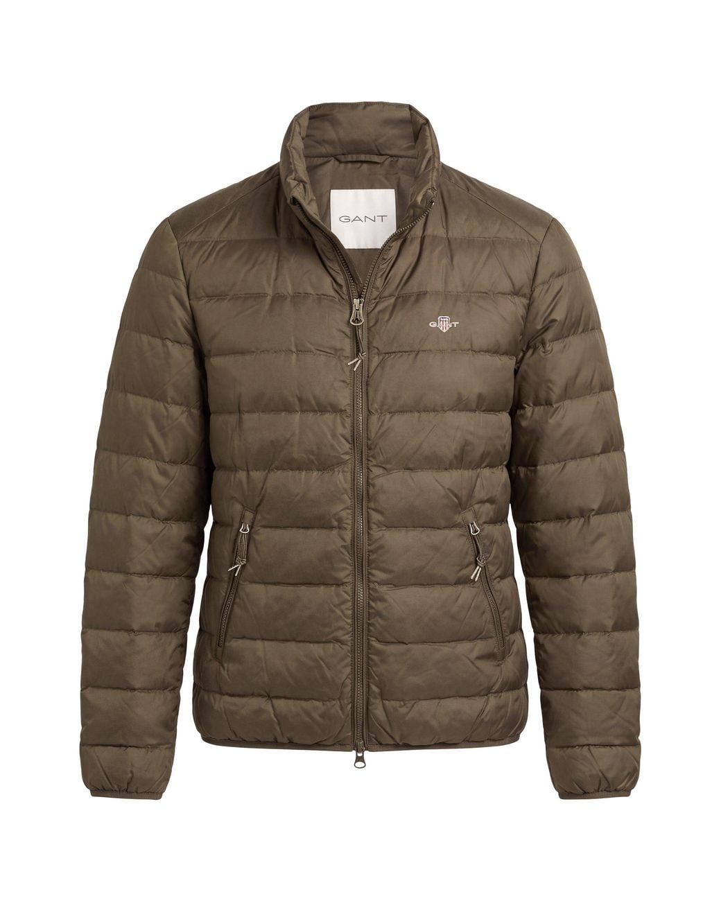 Gant Brown Padded Jacket With Zipper for men
