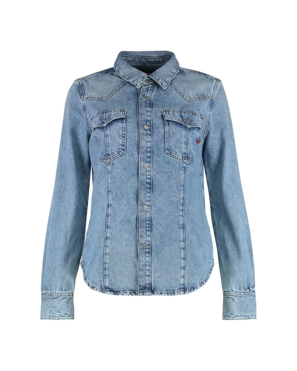 DIESEL Blue De-Waves Shirt Cotton