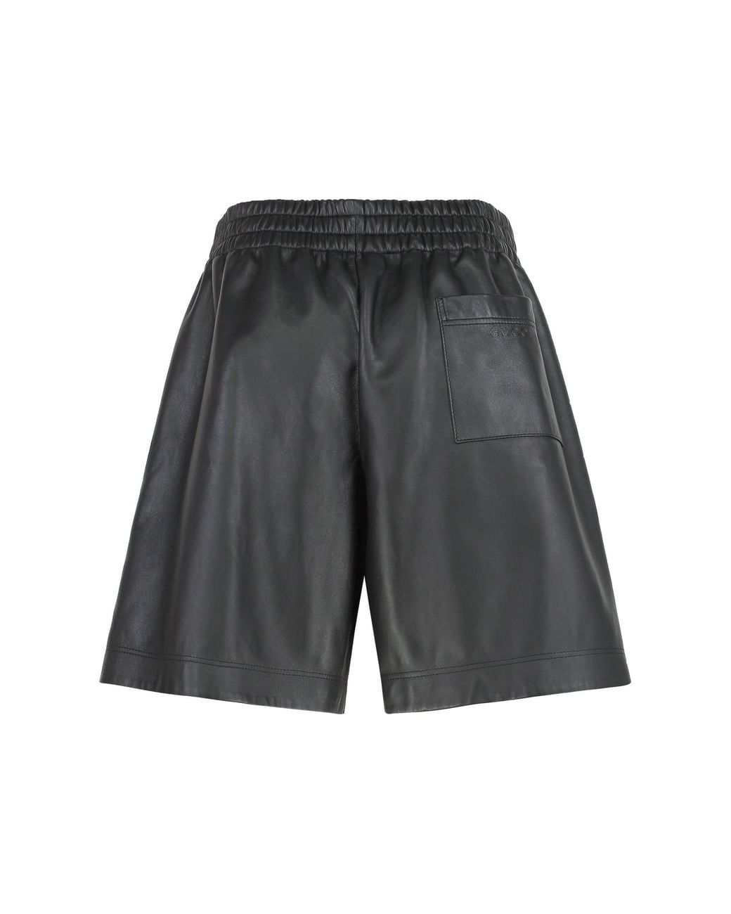 Gucci Gray Leather Shorts Paired With Jersey Fabric for men