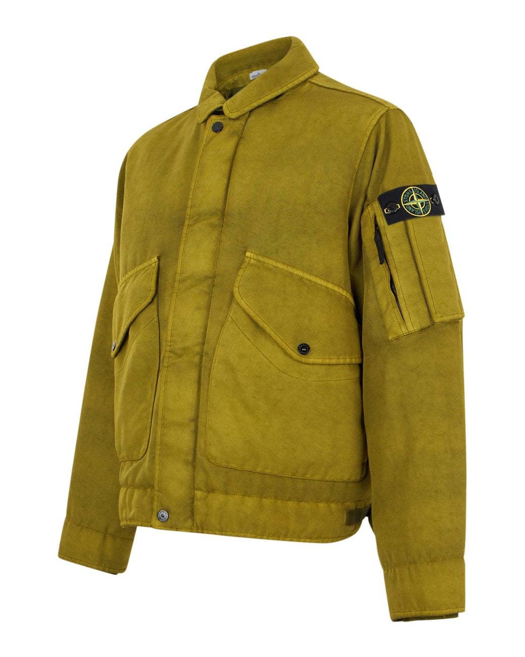 Stone Island Green Windbreaker With Logo for men