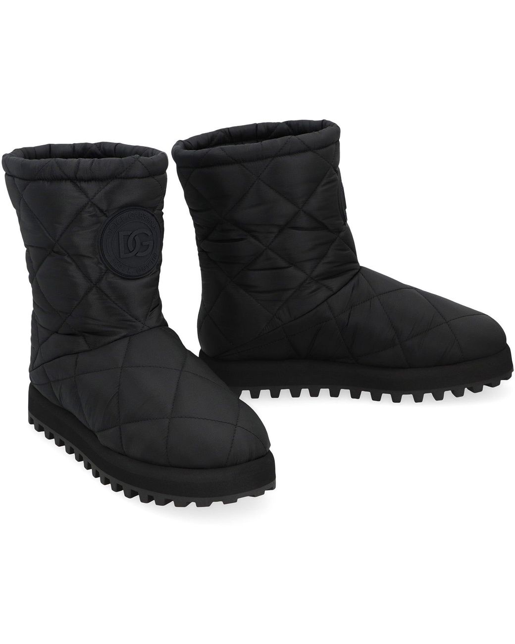 Dolce & Gabbana Black Quilted Nylon Boots