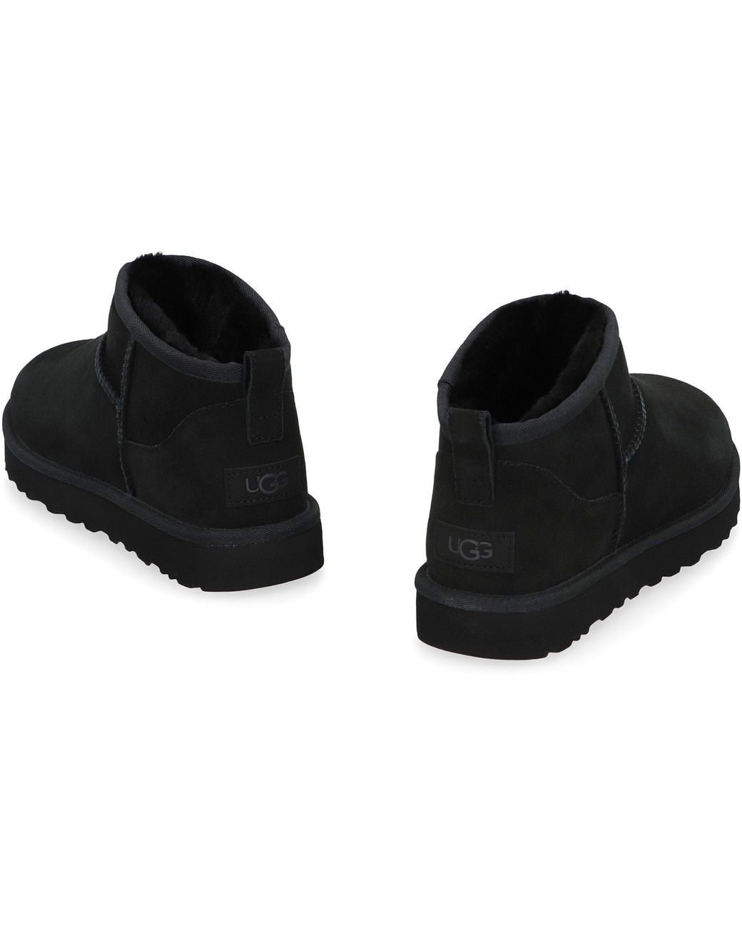 Ugg Black Classic Ultra Mini Boots Ovine Leather