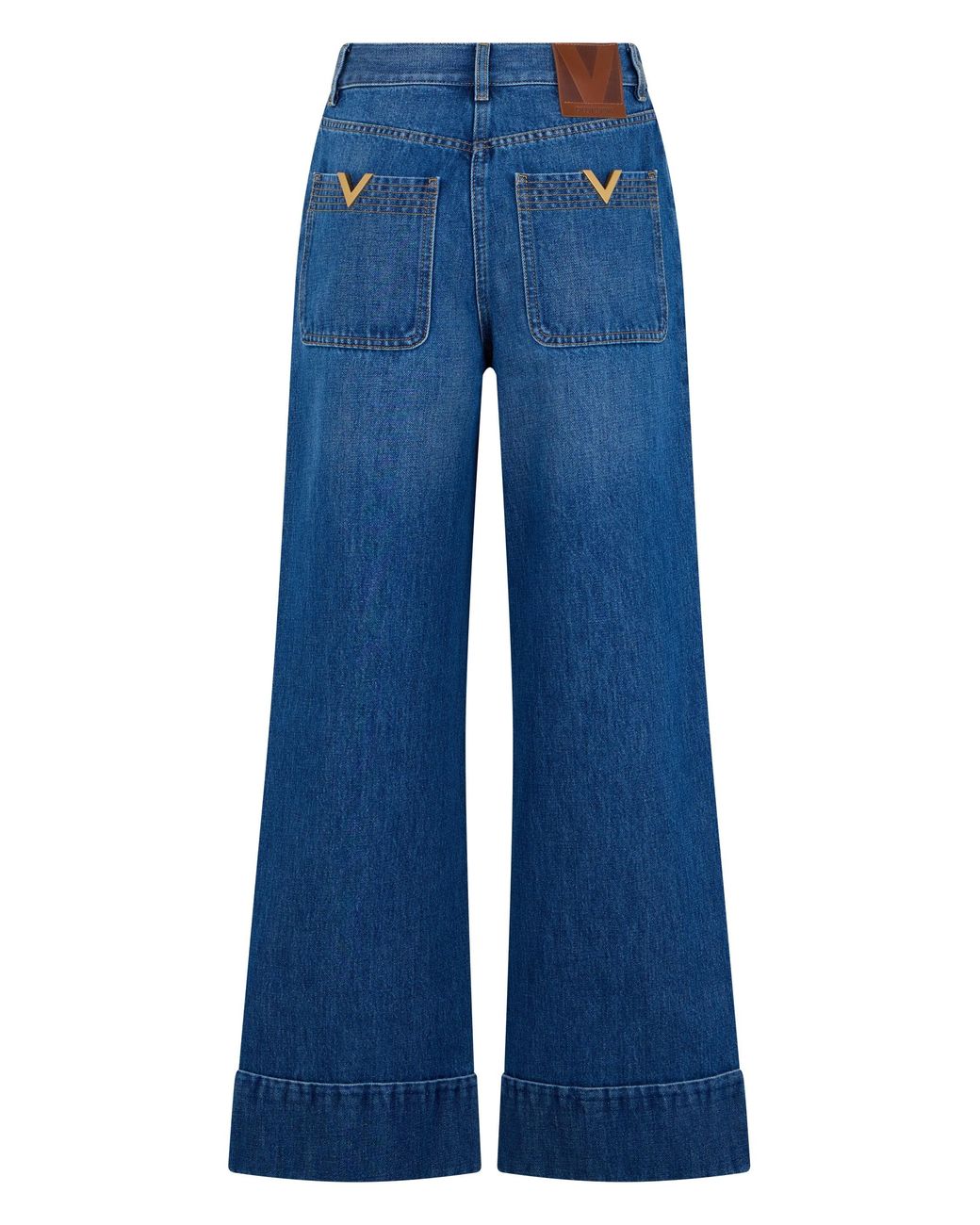 Valentino Garavani Blue Cotton Flared Jeans