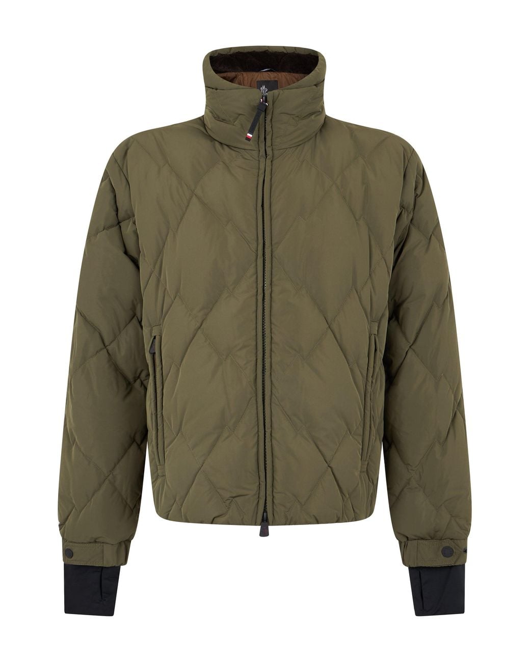 Moncler Green Padded Jacket With High Collar for men