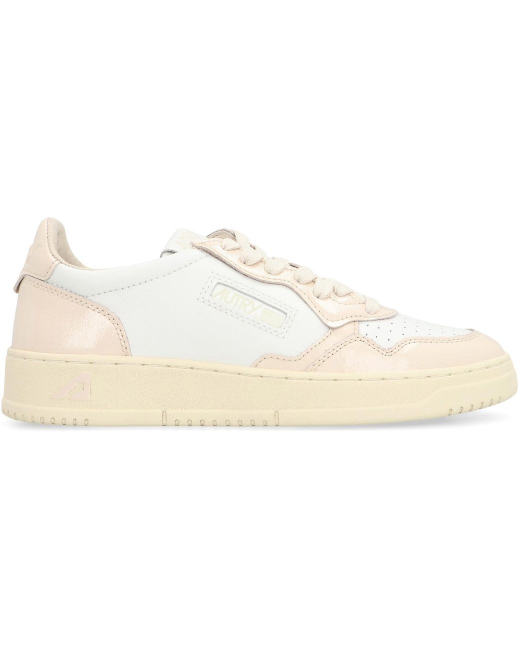 Autry White Medalist Leather Low-Top Sneakers
