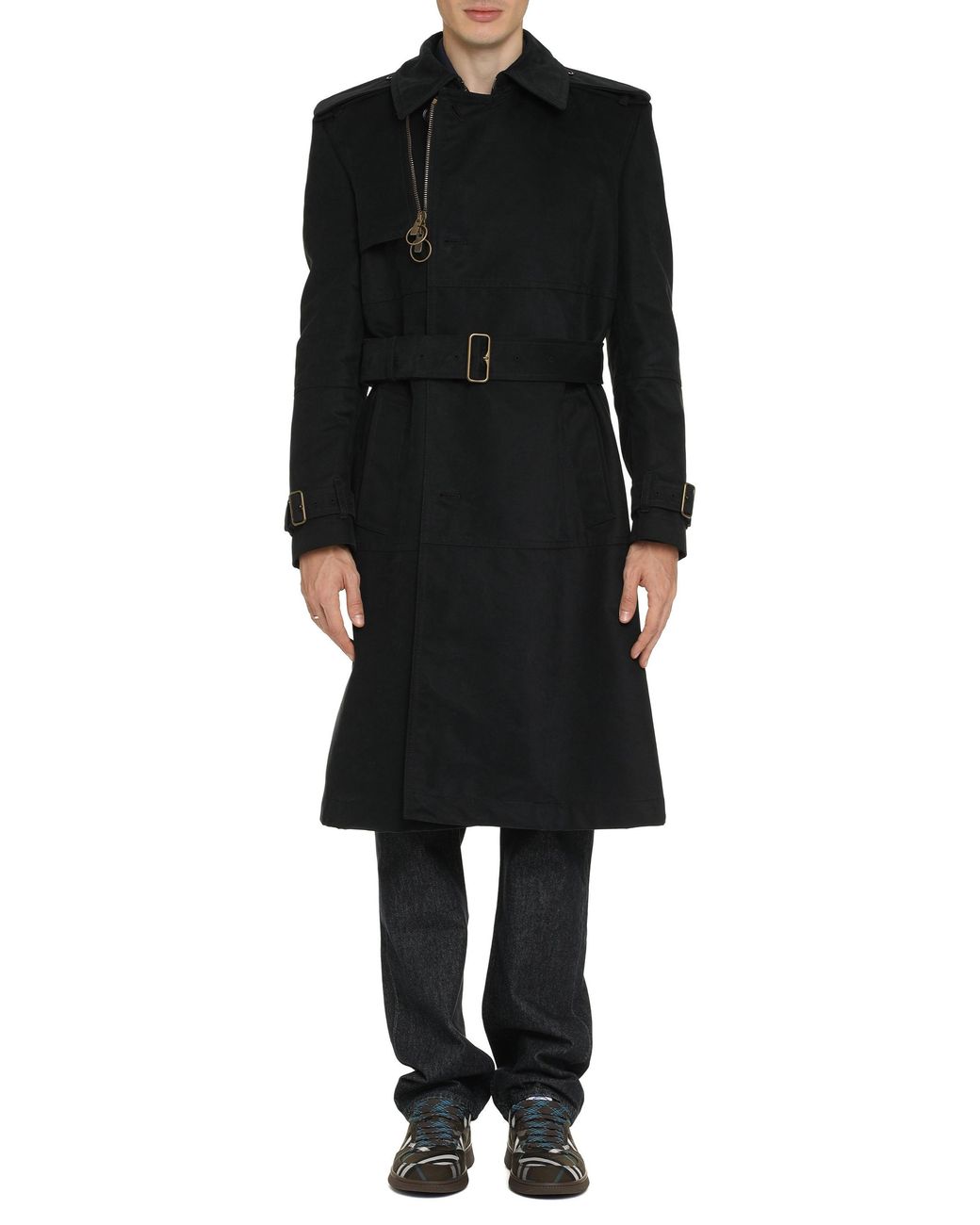 Burberry Black Classic Cotton Trench Coat for men