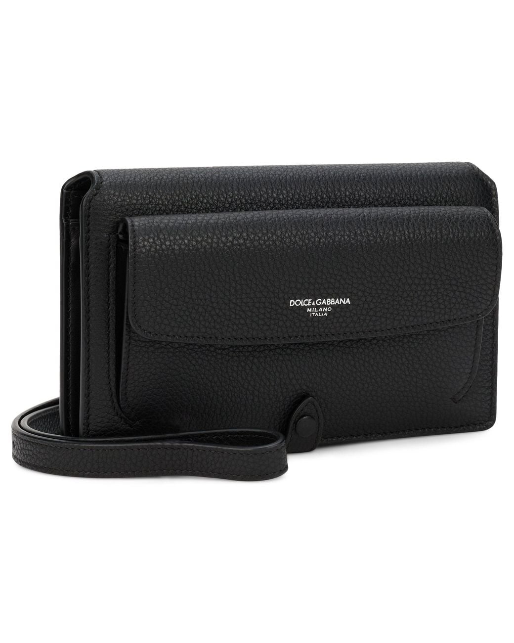 Dolce & Gabbana Black Leather Pouch for men