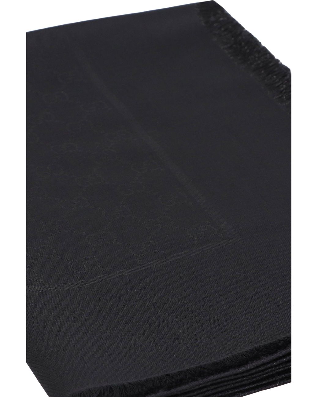 Scialle in lana e seta GG lamé di Gucci in Black