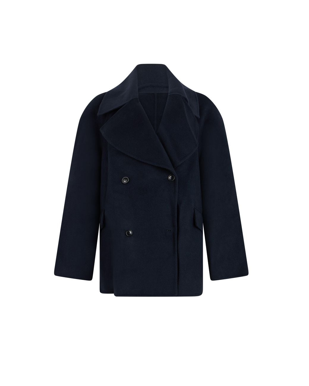 Loulou de Saison Blue Short Double-Breasted Coat