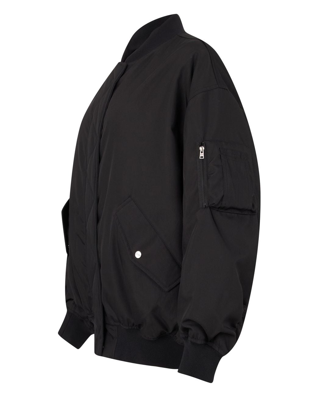 Herno Black Bomber With Zipper