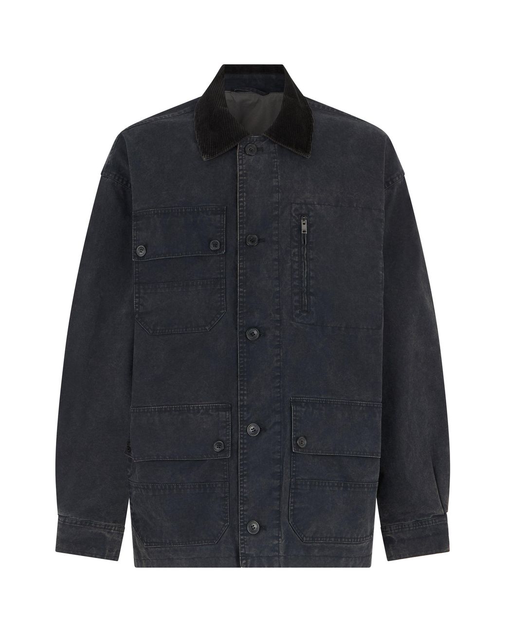 Isabel Marant Blue Relaxed-Fit Work Jacket With Velvet Collar for men