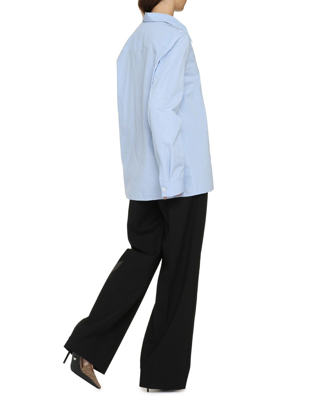 Jil Sander Blue Striped Cotton Shirt