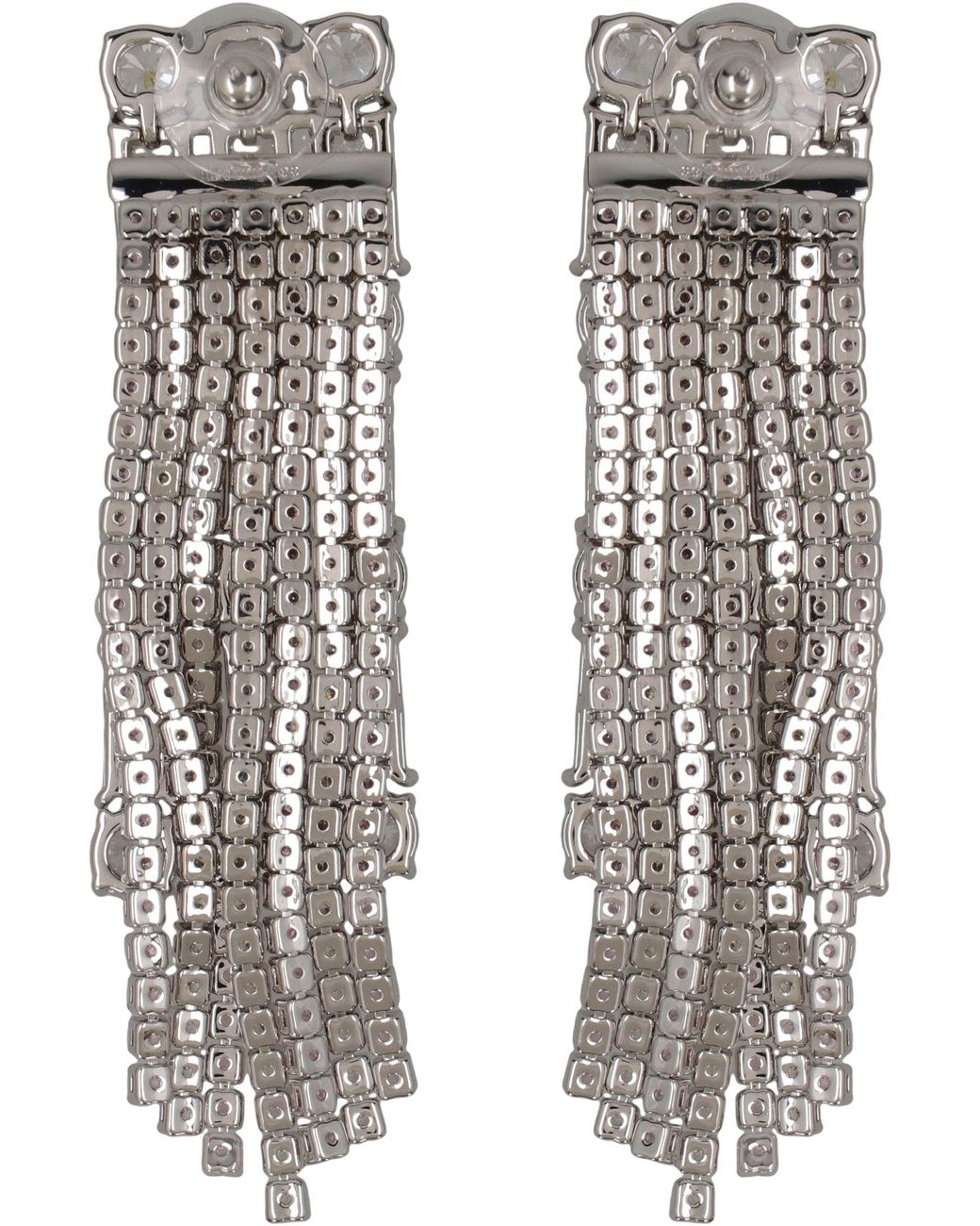Self-Portrait White Crystal Droplet Earrings