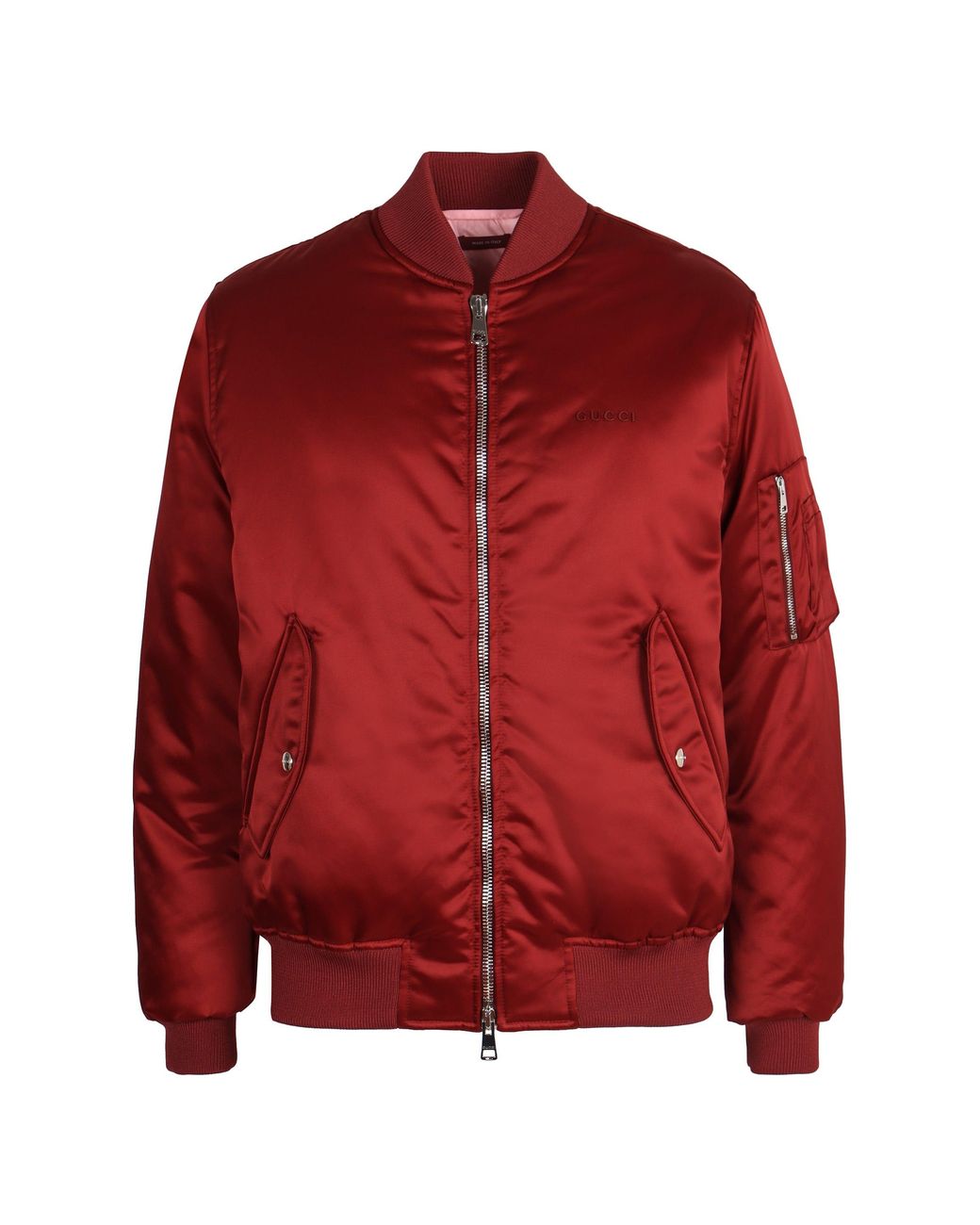 Nylon Bomber Jacket-Uomo di Gucci in Red da Uomo