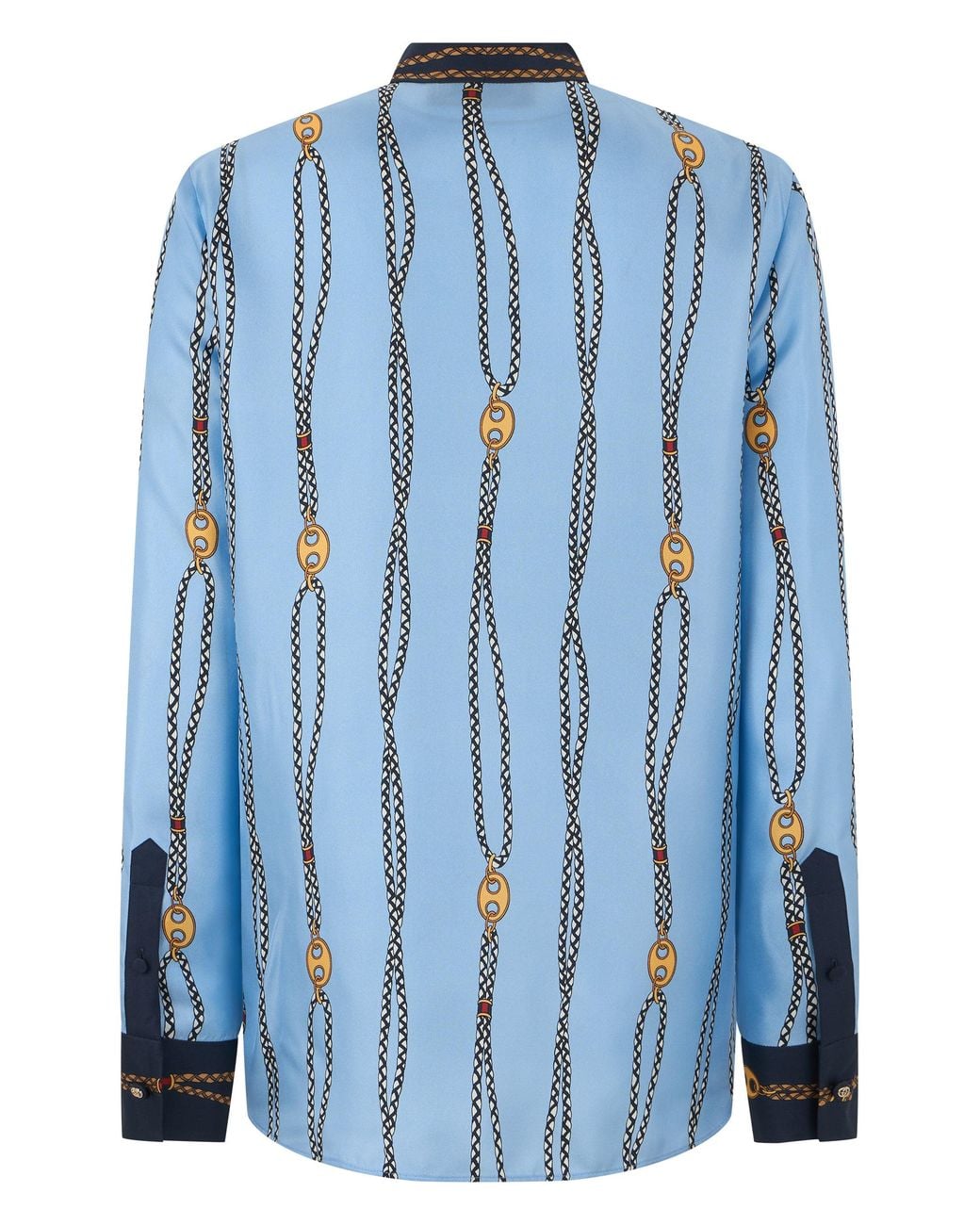 Gucci Blue Silk Shirt With Print