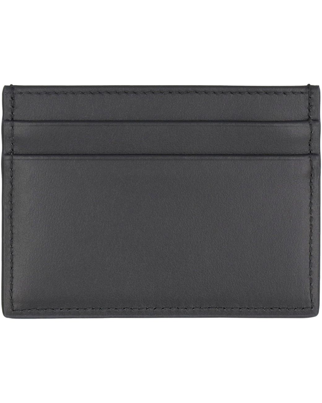 Dolce & Gabbana Black Leather Card Holder Calf Wallets & Cardholders for men