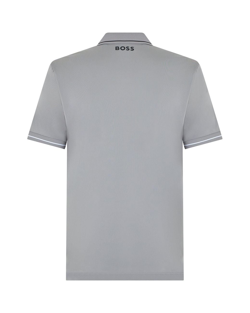 Boss Gray Piqué Cotton Stretch Polo for men