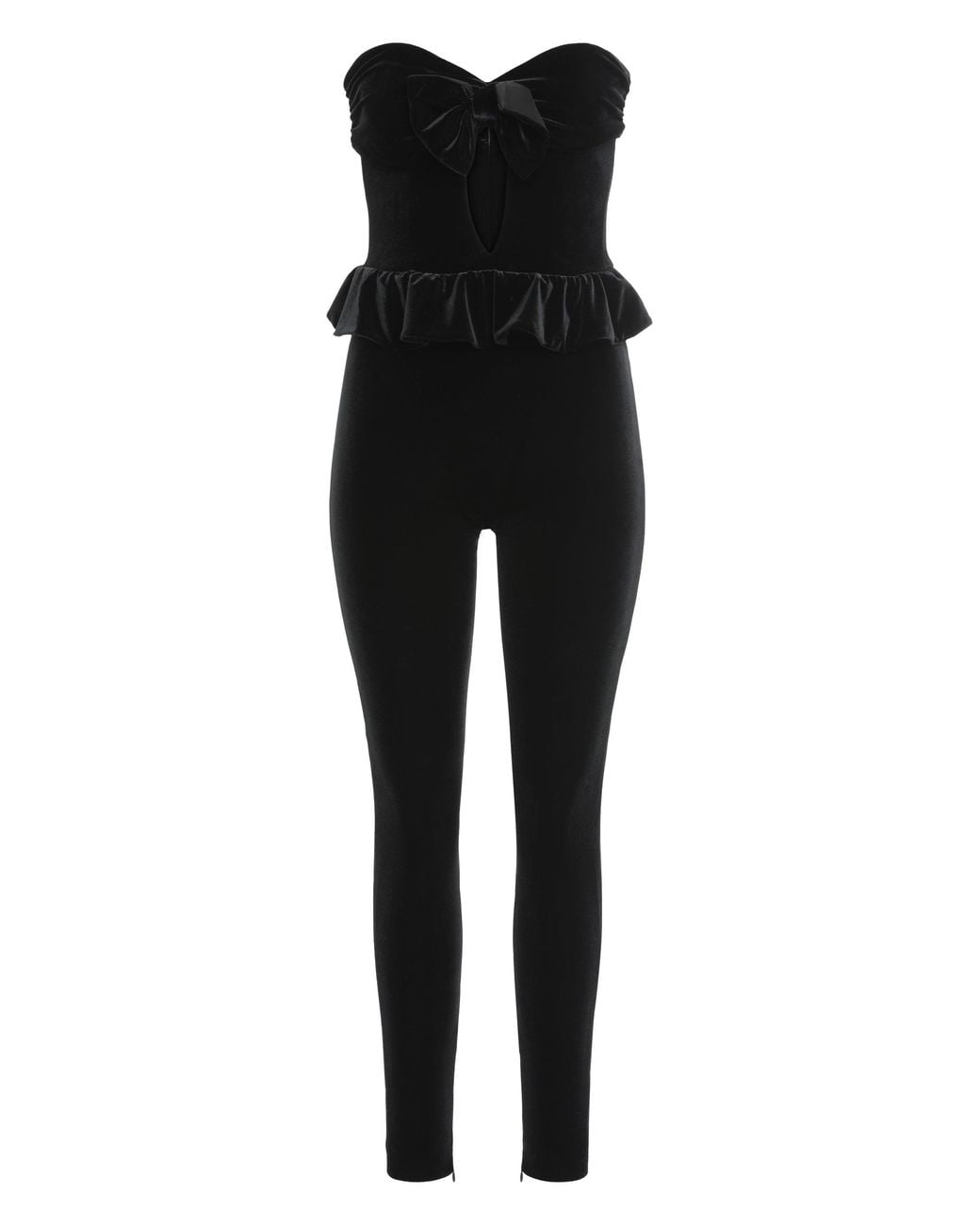 Alessandra Rich Black Jumpsuits In Velvet