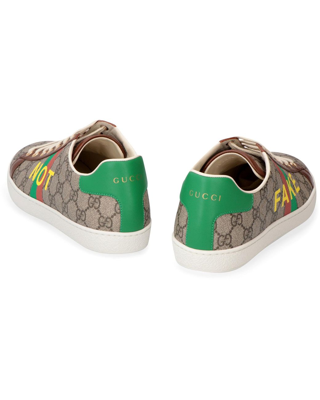 Gucci Ace Fake not Print Sneakers in Green Lyst UK